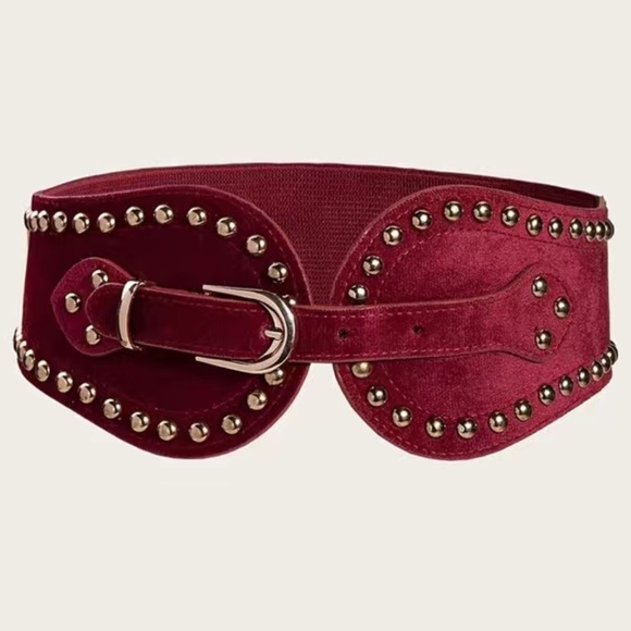 n/a Accessories - River Elastic Studded Buckle Belt